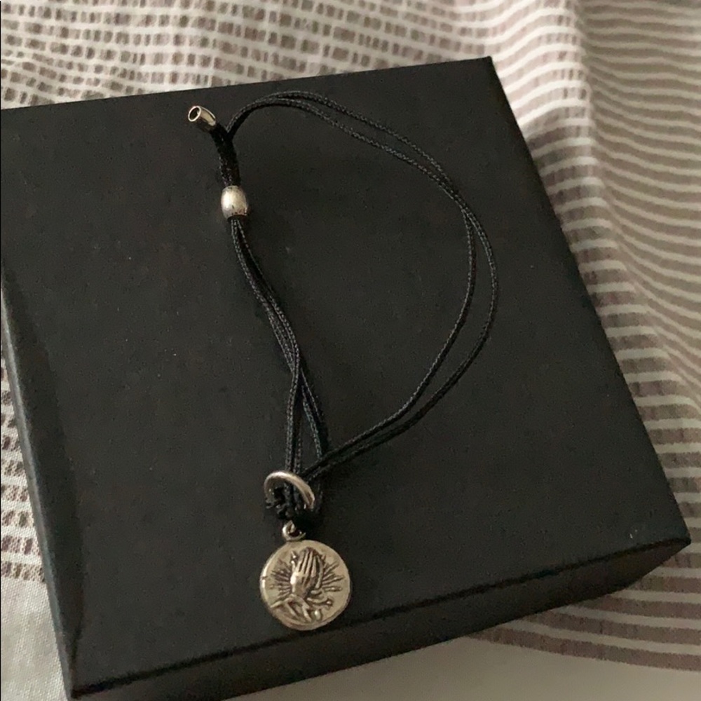alex and ani black thread prayer charm bracelet
